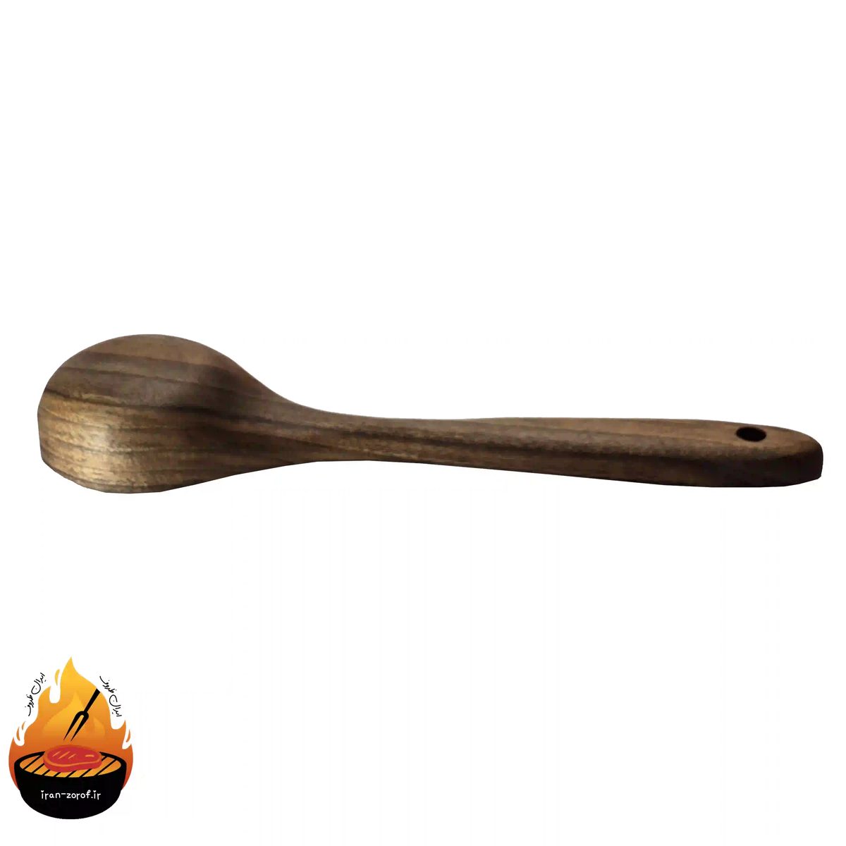ملاقه خورشت خوری چوب گردو دست ساز مدل ساده(سایز 25) — ایران ظروف