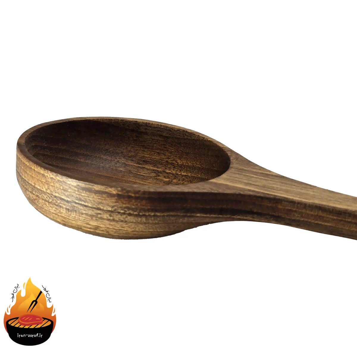 ملاقه چوب گردو دست‌ساز ساده مدل جوانه — ایران ظروف