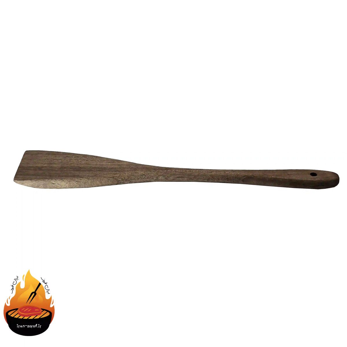 کفگیر چوب گردو ساده مدل جوانه — ایران ظروف