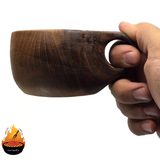 ماگ چوبی کوکسا مدل قطره؛ ساخته‌شده از گردوی طبیعی — ایران ظروف