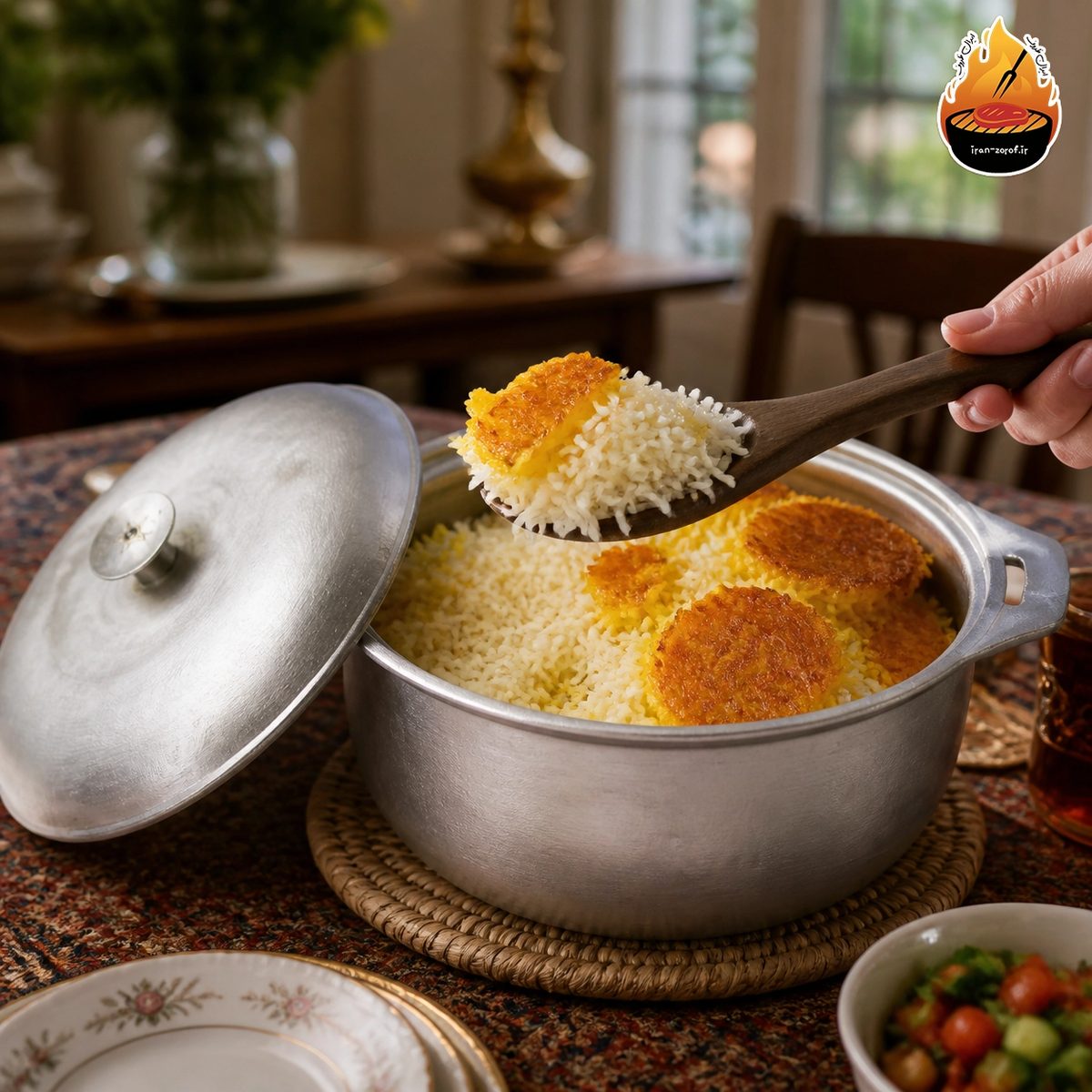 قاشق چوبی غذاخوری مدل کلاسیک؛ دست‌ساز از چوب گردو — ایران ظروف