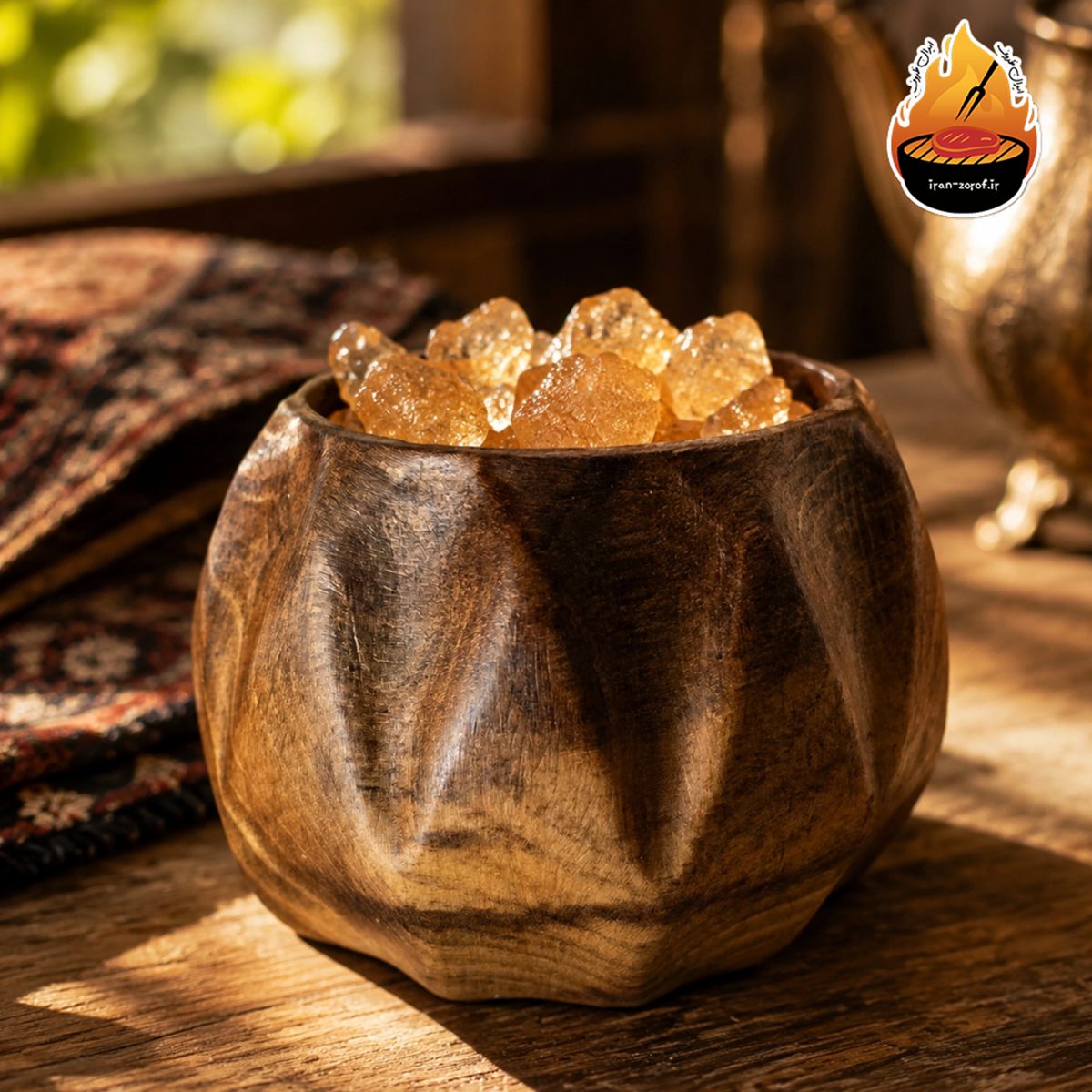 پیاله دست‌ساز چوب گردو مدل الماسی — ایران ظروف