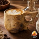 لیوان کوکسا چوبی دست‌ساز از چوب گردو مدل هلال — ایران ظروف
