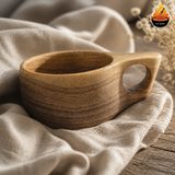 کوکسا چوبی دست‌ساز مدل صدف؛ لیوان گردو طبیعی برای کمپ و سفر — ایران ظروف