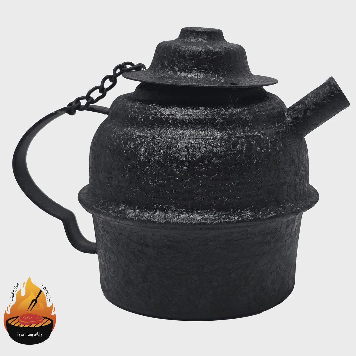 ست شامورتی قوری مدل آتیش نوش و سه پایه مدل تاشو سایز کوچک — زاویه دیگر محصول در ایران ظروف
