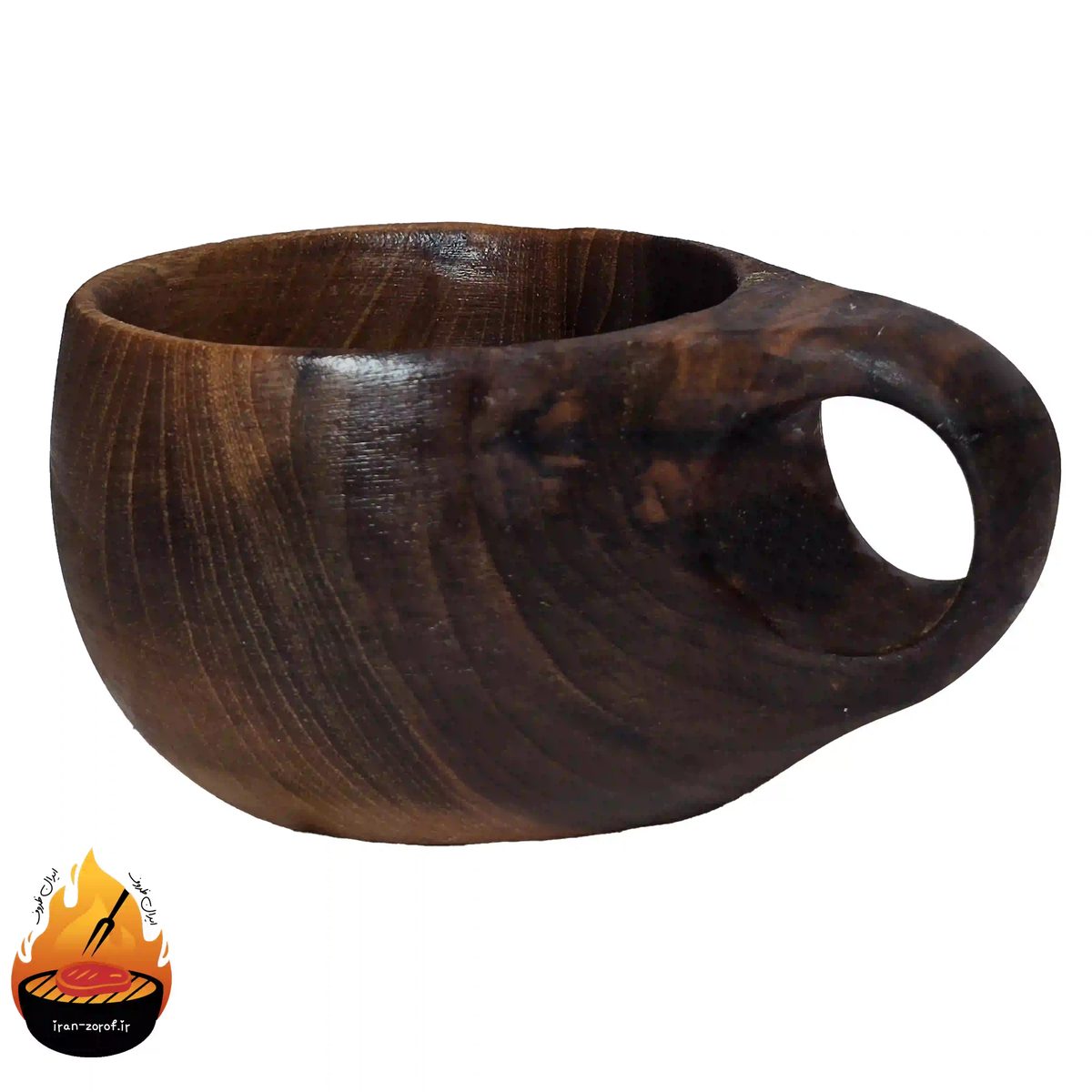 ماگ چوبی کوکسا مدل قطره؛ ساخته‌شده از گردوی طبیعی — ایران ظروف