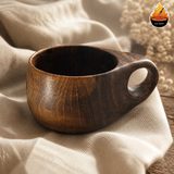 ماگ چوبی کوکسا مدل قطره؛ ساخته‌شده از گردوی طبیعی — ایران ظروف