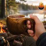 لیوان کوکسا چوب گردو دست‌ساز مدل کمان | ایران ظروف — ایران ظروف
