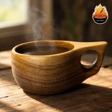 کوکسا چوبی دست‌ساز مدل صدف؛ لیوان گردو طبیعی برای کمپ و سفر — ایران ظروف