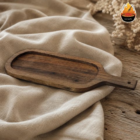 سینی سرو دستهدار چوب گردو مدل الماسی — خرید از فروشگاه ایران ظروف