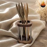 جاقاشقی ایستاده دو طرح مربعی و دایره چوب گردو مدل جوانه — ایران ظروف