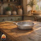 تابه چدن روسی دسته چوبی مدل توس — نمای جانبی و جزئیات ساخت