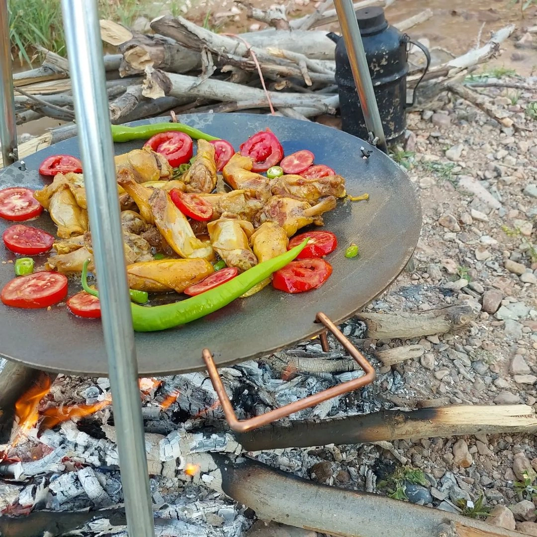 ساج چدنی مناسب برای پخت غذا بر روی آتش