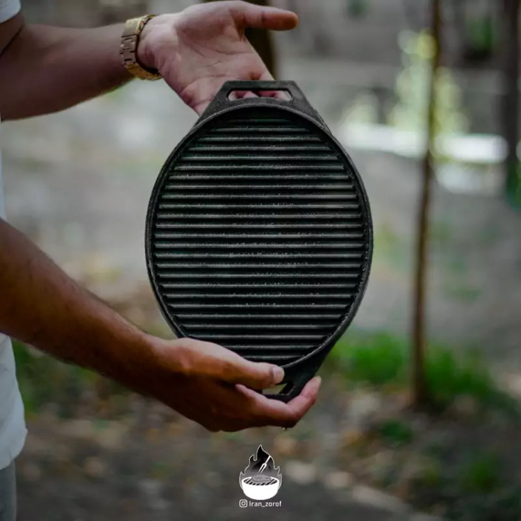 گریل بیضی چدن اصل بدون هیچ روکش سرطان زا