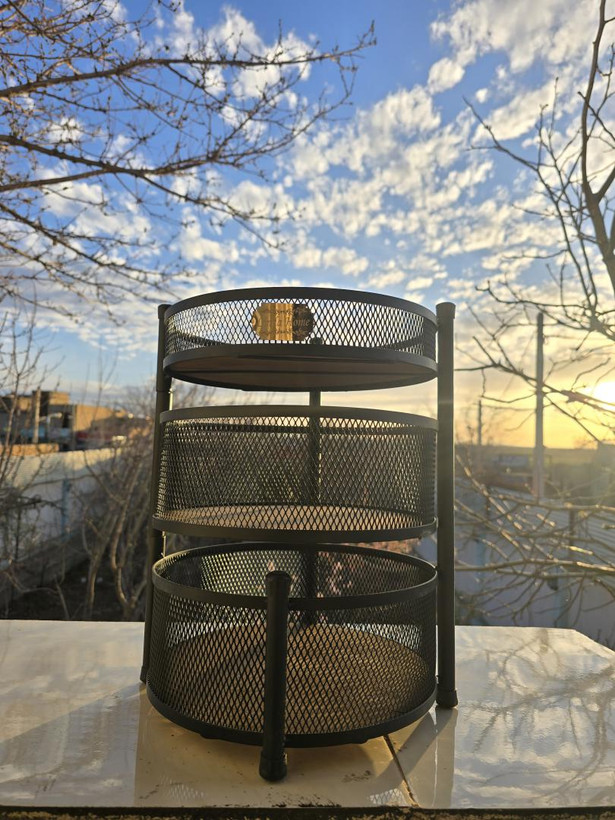 سبد میوه 3 طبقه فلزی ایران ظروف آقای چدنی